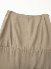 Solid Color Worsted Embellished Set Diamond Skirt - kinko