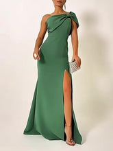 Green Bow Tube Top Evening Dress - kinko