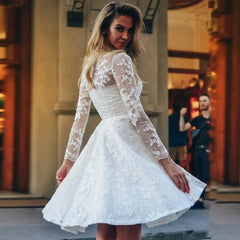 Wedding Dress White Vintage Lace Women Dress - kinko