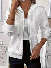 Drawstring Zip Up Hooded Jacket - kinko