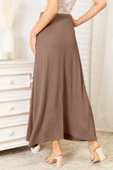 Double Take Full Size Soft Rayon Drawstring Waist Maxi Skirt - kinko