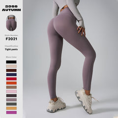 New Sports Trousers Pocket High Waist Seamless Nude Feel Yoga Pants - kinko