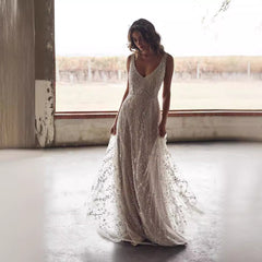 New Dress Bronzing V-neck Long - kinko