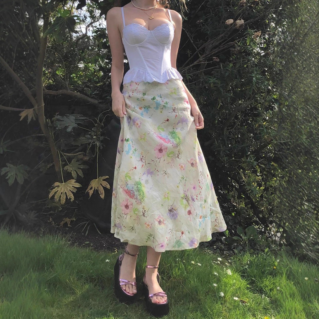 Sweet Girl Waist Slimming Long Fishtail Skirt - kinko