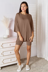 Basic Bae Full Size Soft Rayon Three-Quarter Sleeve Top and Shorts Set - kinko