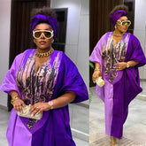 Ethnic Style Loose Plus Size Color-matching Dress - kinko