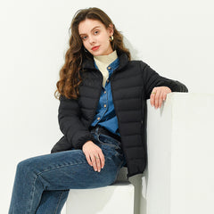Fall And Winter Korean Style Stand-collar Ladies Down Jacket