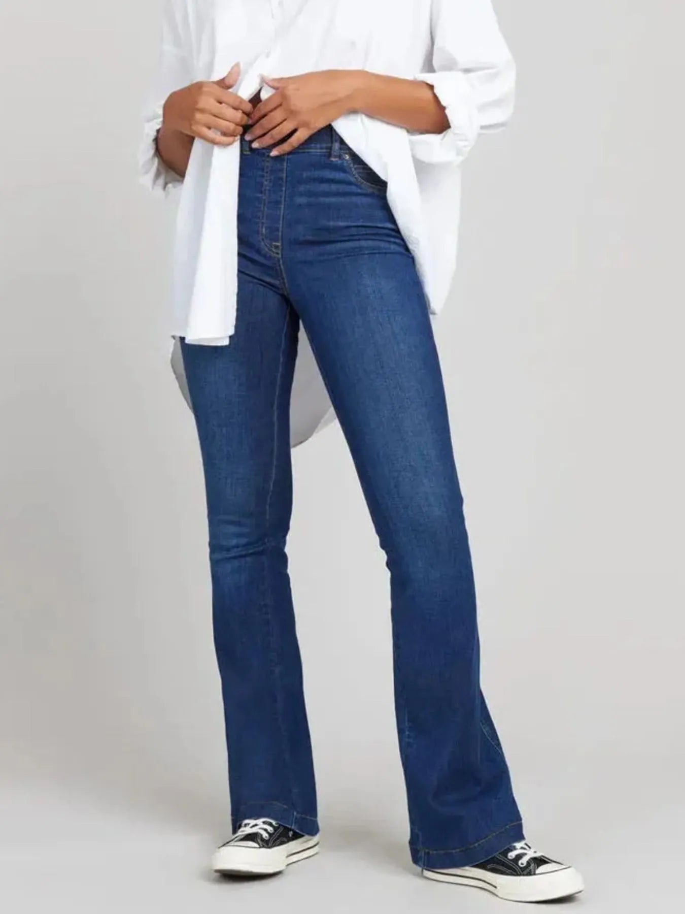 Full Size High-Waisted Flare Jeans Plus Size - kinko