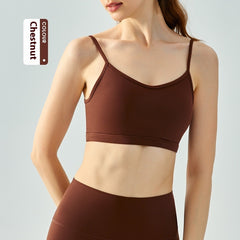 Yoga Vest Women's Water Drop Fixed Cup Spaghetti Strap Underwear - kinko