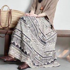 Color Contrast Patchwork Skirt Design Sense Niche Slimming Large Hem A- Line Dress - kinko