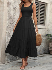 Ivy Lane Smocked Scoop Neck Sleeveless Tank Dress - kinko