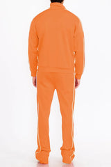 WEIV Men's Zip Up Jacket and Flared Pants Set - kinko