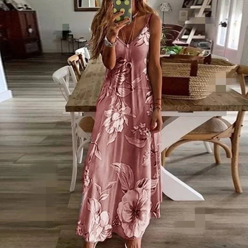 Women's Dress Long Flower Suspender Skirt - kinko