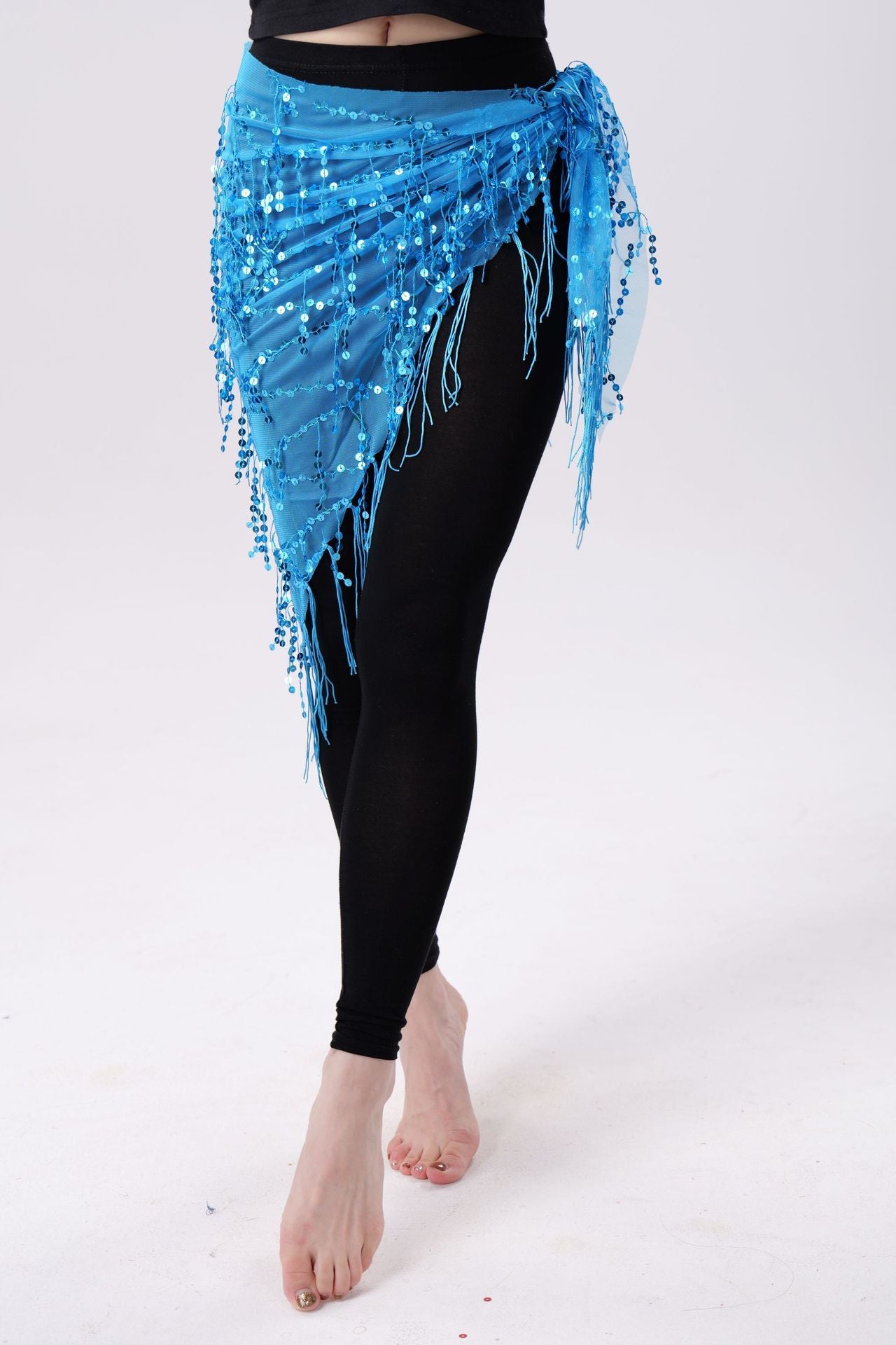 Belly Dance Sequins Tassel Triangle Waist Scarf - kinko