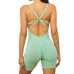 Seamless Motion Workout Beauty Back Yoga Jumpsuit - kinko