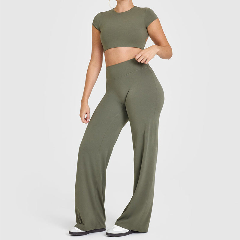 Peach Hip Slimming Yoga Straight-leg Pants - kinko