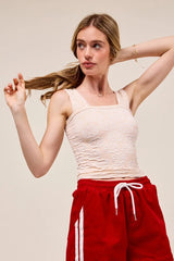 SO ME Two Tone Floral Seamless Tank Top - kinko