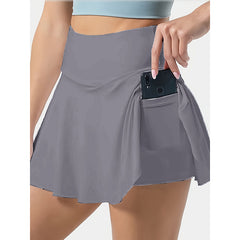 Women Tennis Skirt Golf Skorts Athletic High Waisted With Pockets Inner Shorts Sport Workout - kinko