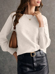 Crew Neck Long Sleeve Sweater - kinko