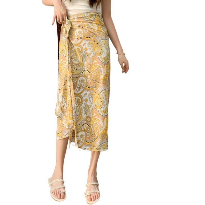 Chinese Style Hip Skirt Women's Summer Sun Protection Skirt - kinko