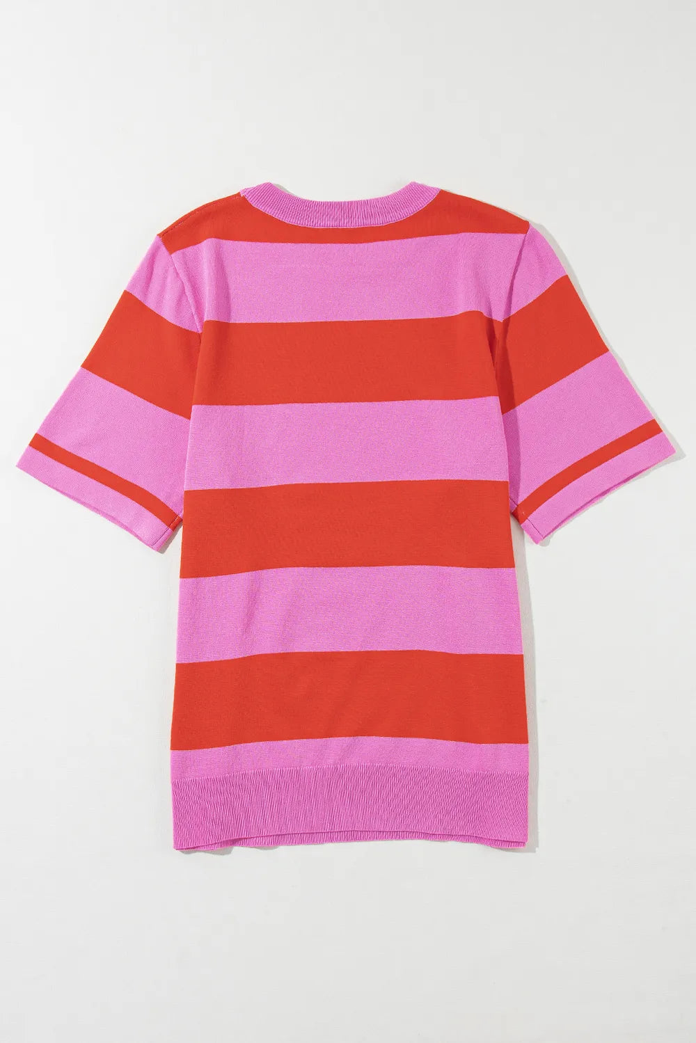 Color Block Round Neck Half Sleeve Top - kinko