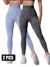 2PACK Sand-washed Seamless Yoga Pants - kinko