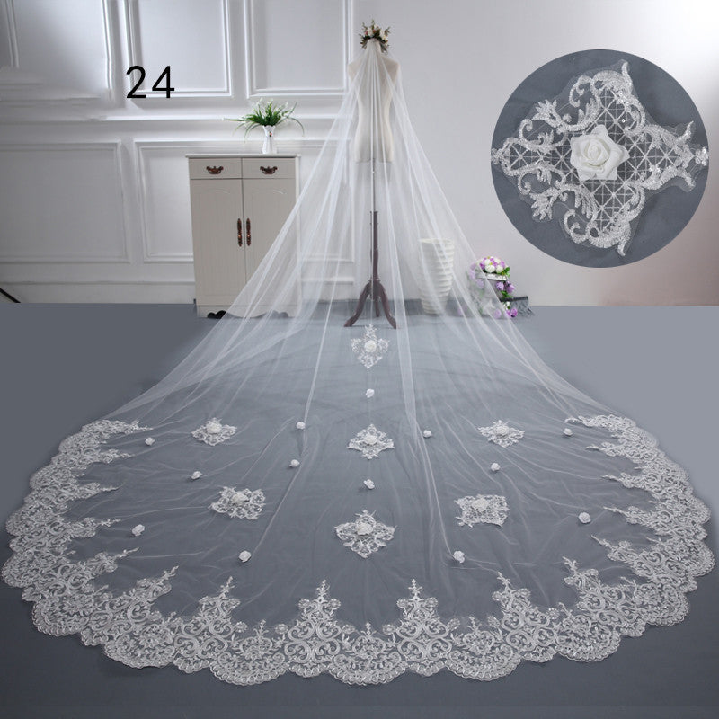 Bride Wedding Master Wedding Veil Long Long Tail - kinko