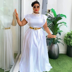 Banquet Evening Fashionable Elegant Style Rhinestone High Waist Dress - kinko