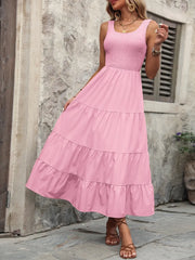 Ivy Lane Smocked Scoop Neck Sleeveless Tank Dress - kinko