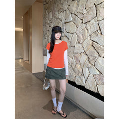 Summer Workwear Low Waist Skirt Women's Pocket Skirt - kinko