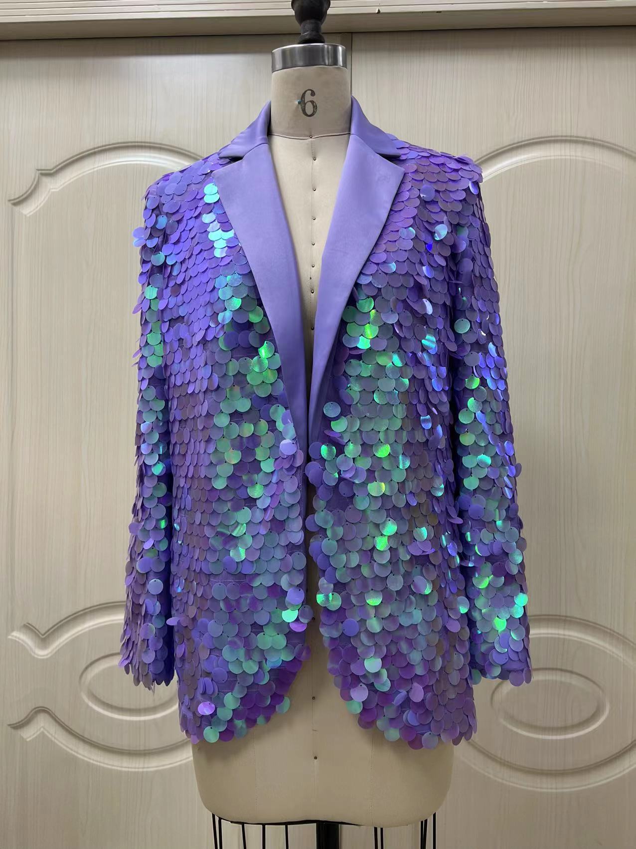 Loose Sequin Fashion Suit Top High Dinner Party Temperament Coat - kinko