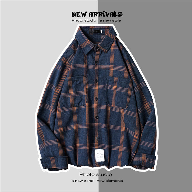 Loose Fashion Personality Men's Retro Plaid Coat - kinko