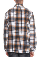 WEIV Men's Full Size Checkered Soft Flannel Shacket Plus Size - kinko