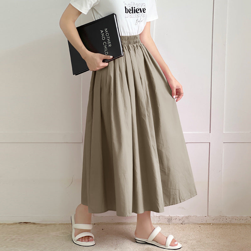 Skirt Pure Cotton Flared Pleated Swing - kinko