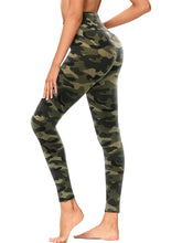 Leggings - Cropped High-waisted Printed Army Green Camouflage - kinko