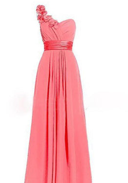 Women's Multi Colored Slanted Neck Sleeveless Strapless Long Dress - kinko