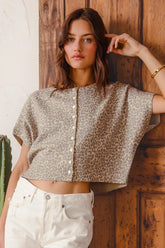 SO ME Leopard Print Button Front Sweater Cardigan - kinko