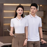 Summer Ice Silk Beaded Polo Shirt Men's Business - kinko