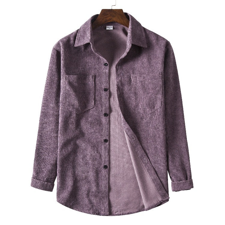 Autumn New Men's Solid-color Corduroy Long Sleeves - kinko