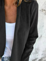 Full Size Open Front Casual Cardigan Plus Size - kinko