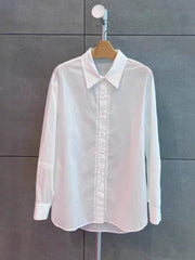 Commuter's All-matching Hollow-out Design Polo Collar Long-sleeved Shirt - kinko