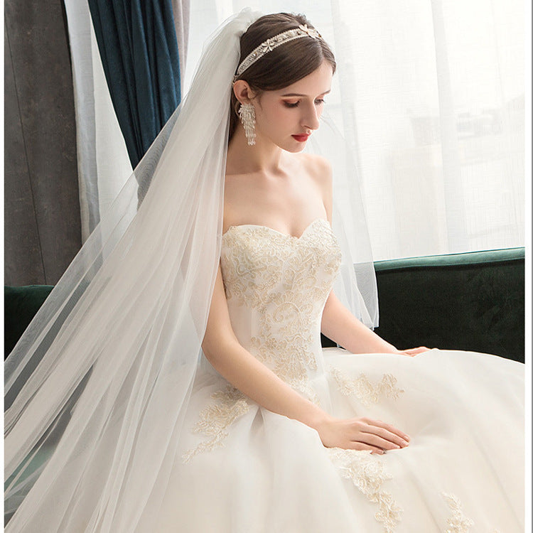 Bride Long-sleeved Forest Super Fairy Dream Luxury Luxury Starry Sky Trailing - kinko