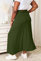 Double Take Full Size Soft Rayon Drawstring Waist Maxi Skirt - kinko
