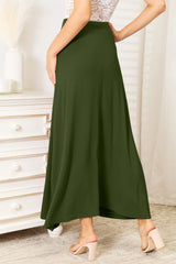 Double Take Full Size Soft Rayon Drawstring Waist Maxi Skirt - kinko