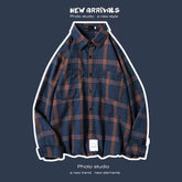 Loose Fashion Personality Men's Retro Plaid Coat - kinko