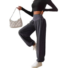 Women's Solid Color Breathable And Hanging Sports Pants - kinko