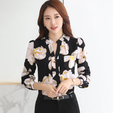 Women's Korean-style Long-sleeved Chiffon Shirt - kinko