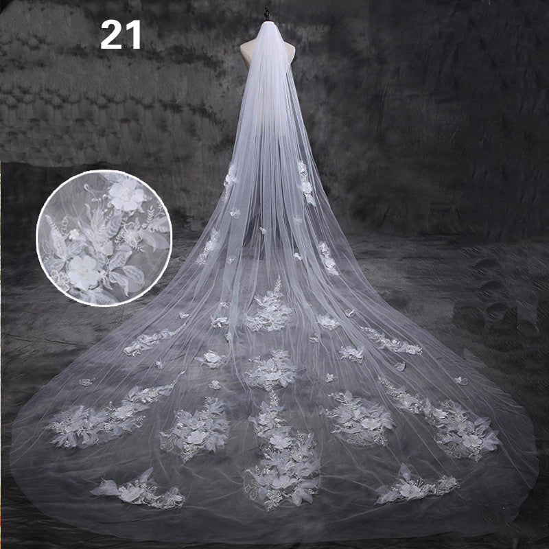 Bride Wedding Master Wedding Veil Long Long Tail - kinko