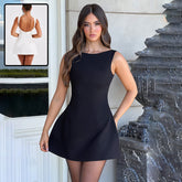Sexy Slim-fitting Backless Dress Summer Sleeveless Short Dresses - kinko