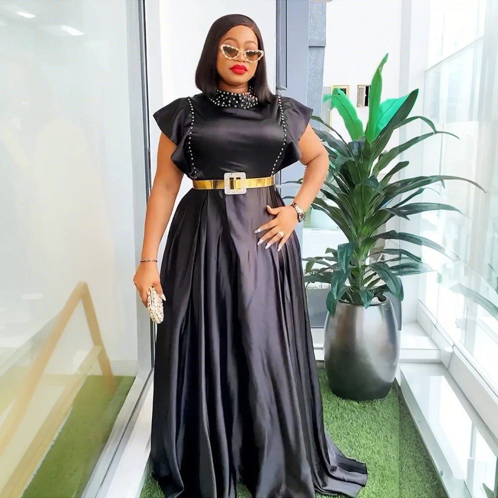 Banquet Evening Fashionable Elegant Style Rhinestone High Waist Dress - kinko